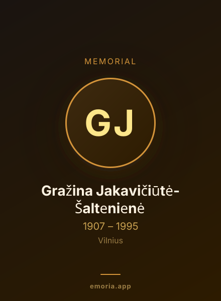 Memorial portrait of Gražina Jakavičiūtė-Šaltenienė