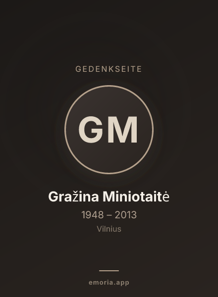 Gedenkportrait von Gražina Miniotaitė