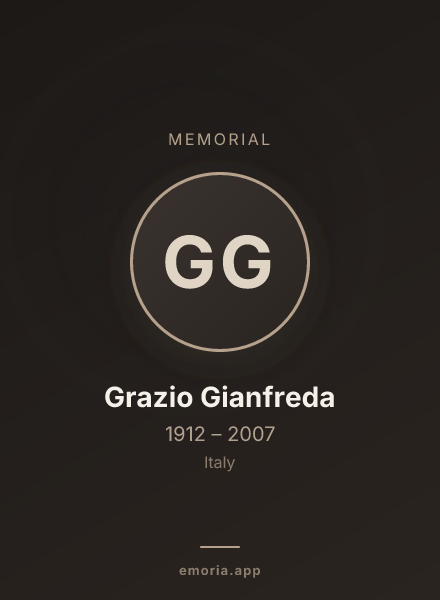 Memorial portrait of Grazio Gianfreda