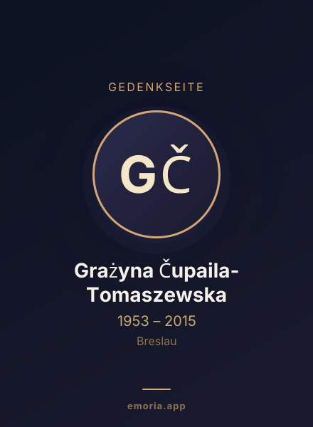 Gedenkportrait von Grażyna Čupaila-Tomaszewska
