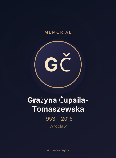 Memorial portrait of Grażyna Čupaila-Tomaszewska
