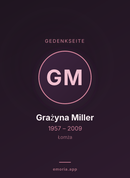 Gedenkportrait von Grażyna Miller