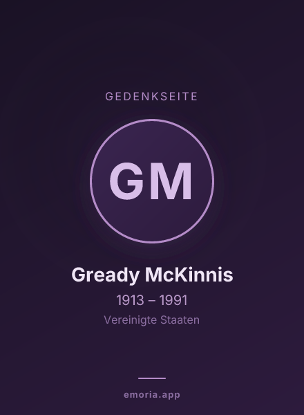 Gedenkportrait von Gready McKinnis