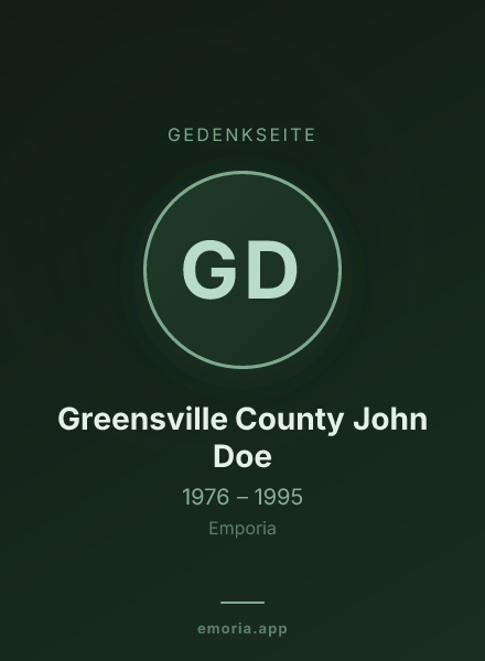 Gedenkportrait von Greensville County John Doe