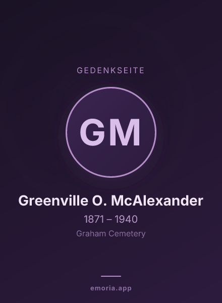 Gedenkportrait von Greenville O. McAlexander