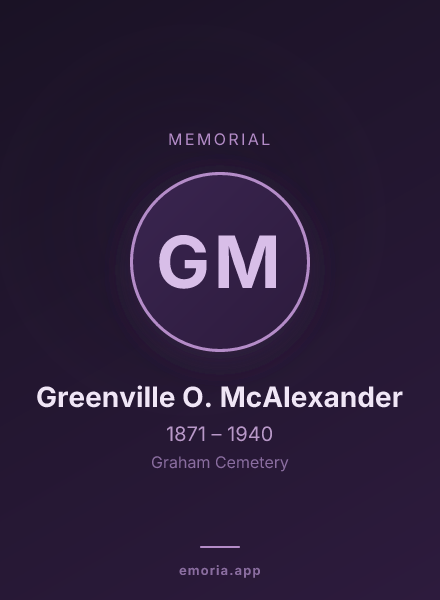Memorial portrait of Greenville O. McAlexander