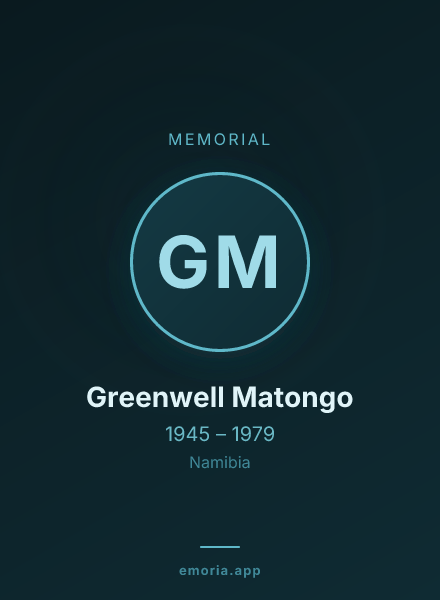 Memorial portrait of Greenwell Matongo
