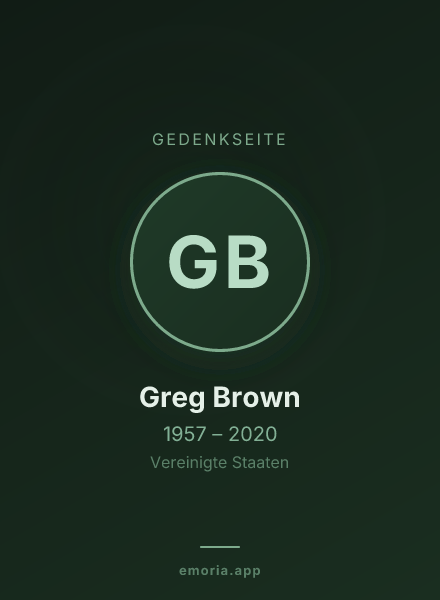 Gedenkportrait von Greg Brown