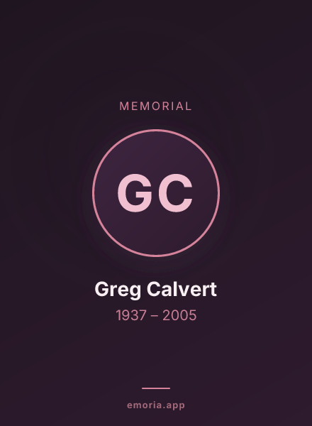 Memorial portrait of Greg Calvert