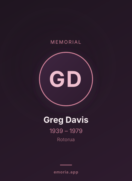 Memorial portrait of Greg Davis