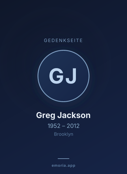Gedenkportrait von Greg Jackson