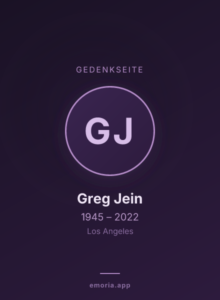 Gedenkportrait von Greg Jein