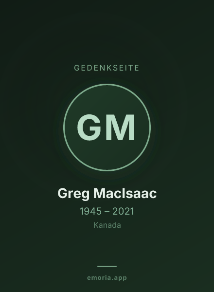 Gedenkportrait von Greg MacIsaac
