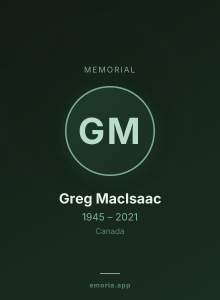 Memorial portrait of Greg MacIsaac