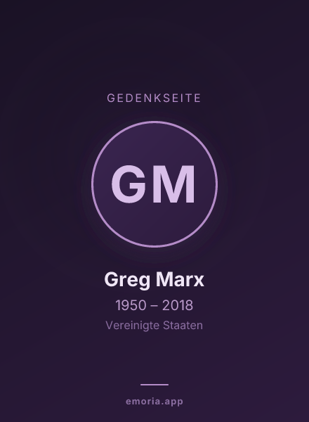 Gedenkportrait von Greg Marx