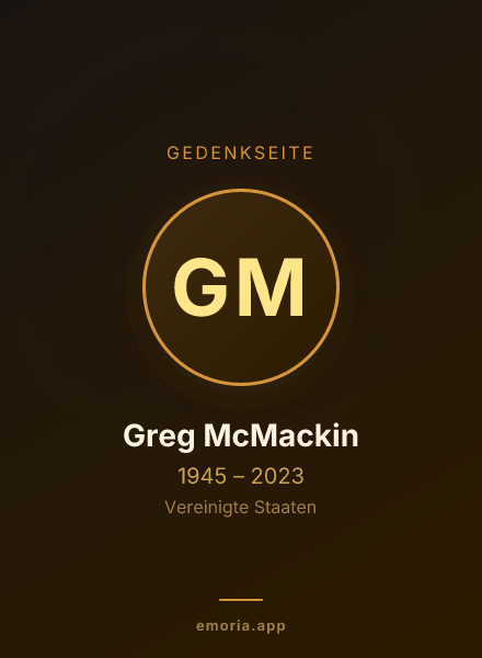 Gedenkportrait von Greg McMackin