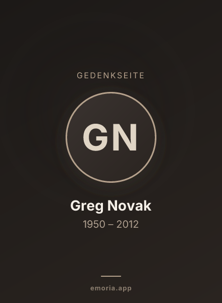 Gedenkportrait von Greg Novak