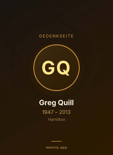Gedenkportrait von Greg Quill