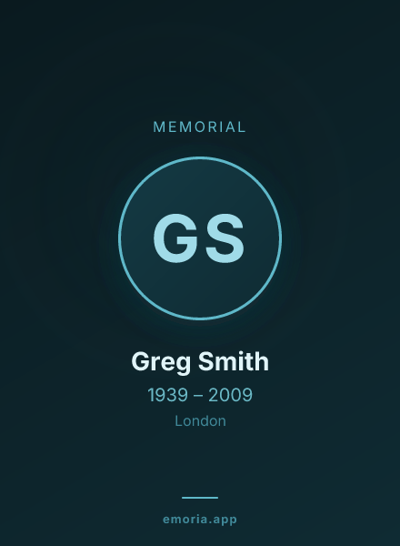 Memorial portrait of Greg Smith