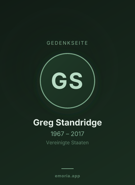 Gedenkportrait von Greg Standridge