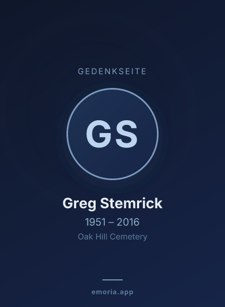 Gedenkportrait von Greg Stemrick