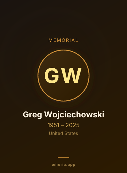 Memorial portrait of Greg Wojciechowski