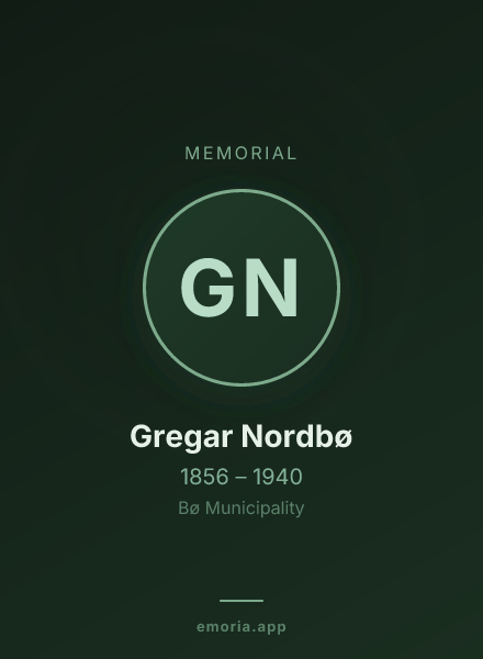 Memorial portrait of Gregar Nordbø