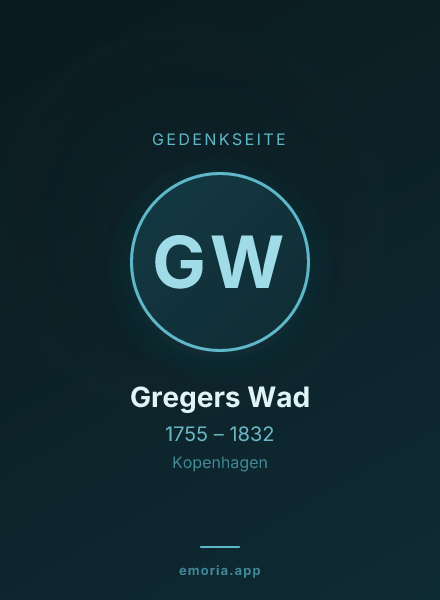 Gedenkportrait von Gregers Wad