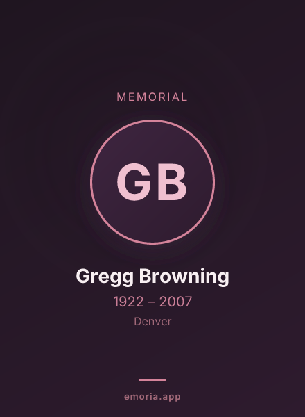 Memorial portrait of Gregg Browning