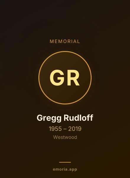 Memorial portrait of Gregg Rudloff