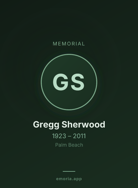 Memorial portrait of Gregg Sherwood