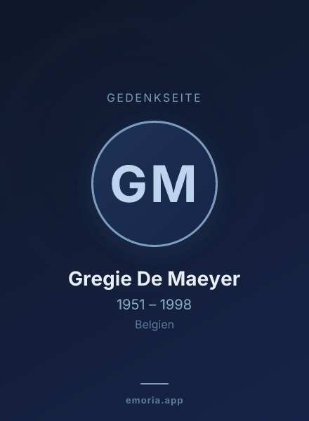 Gedenkportrait von Gregie De Maeyer