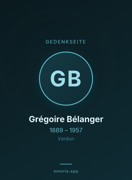Gedenkportrait von Grégoire Bélanger