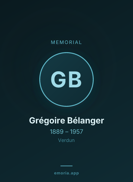 Memorial portrait of Grégoire Bélanger