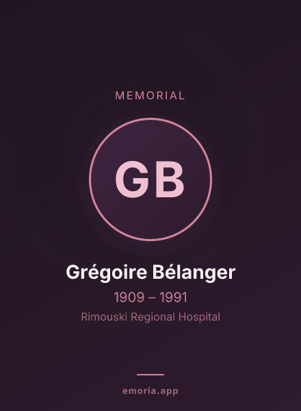 Memorial portrait of Grégoire Bélanger