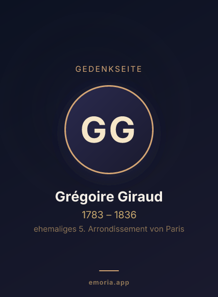 Gedenkportrait von Grégoire Giraud