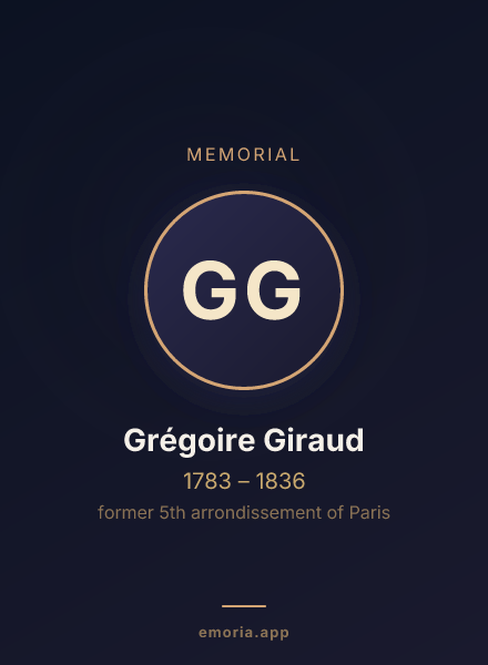 Memorial portrait of Grégoire Giraud