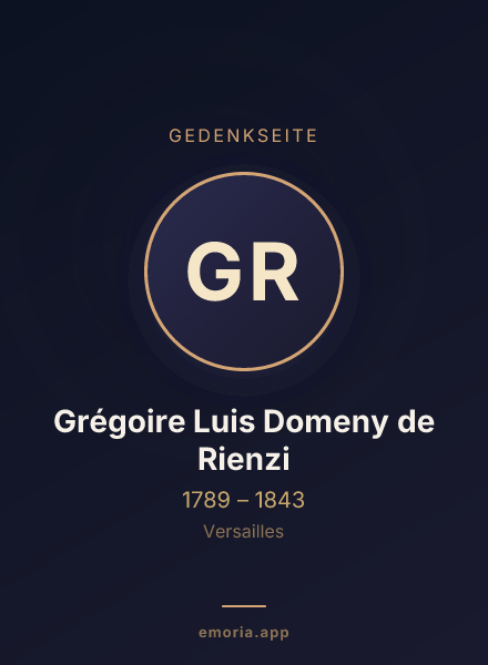 Gedenkportrait von Grégoire Luis Domeny de Rienzi