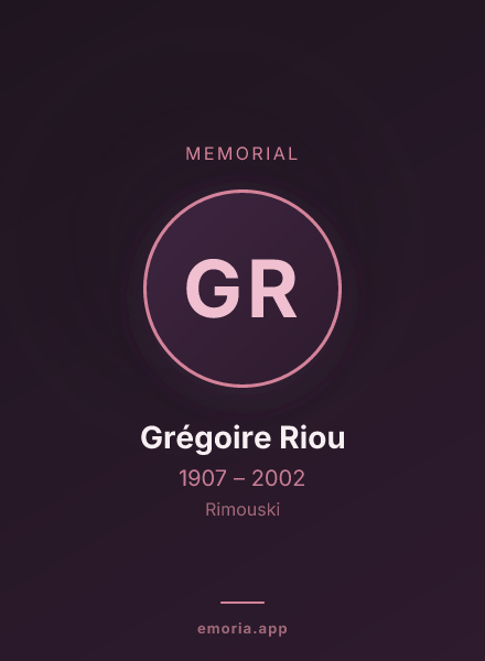 Memorial portrait of Grégoire Riou