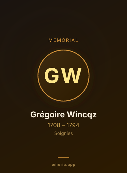 Memorial portrait of Grégoire Wincqz