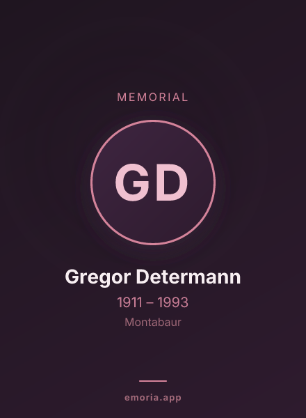 Memorial portrait of Gregor Determann
