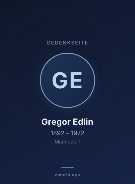 Gedenkportrait von Gregor Edlin