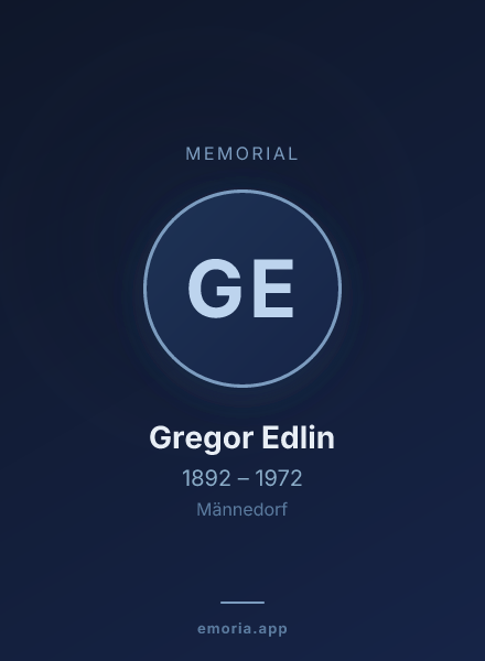 Memorial portrait of Gregor Edlin