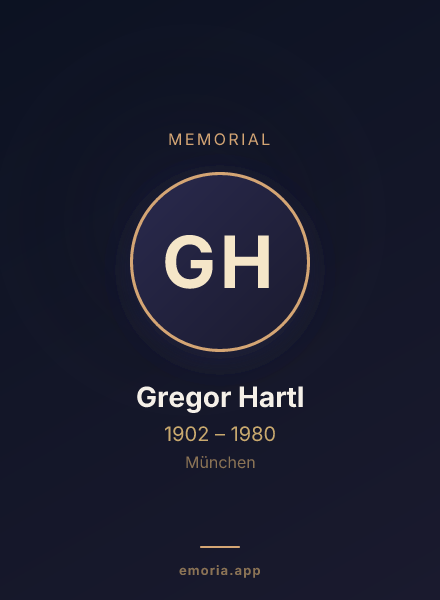 Memorial portrait of Gregor Hartl