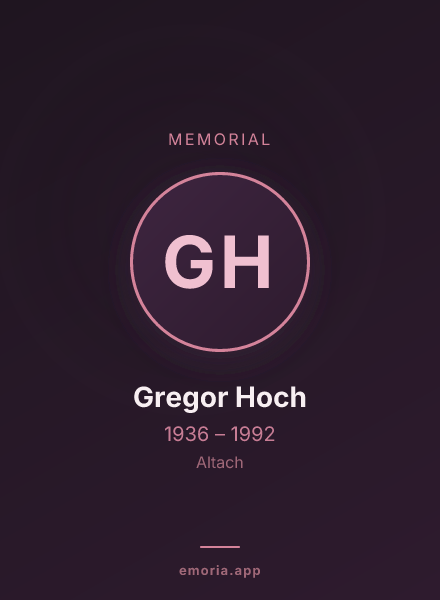 Memorial portrait of Gregor Hoch