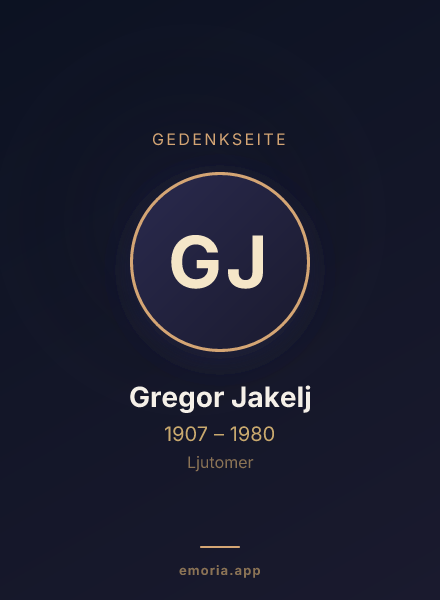 Gedenkportrait von Gregor Jakelj