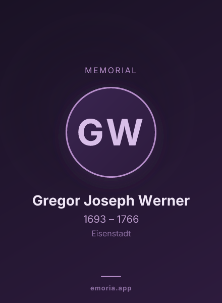 Memorial portrait of Gregor Joseph Werner
