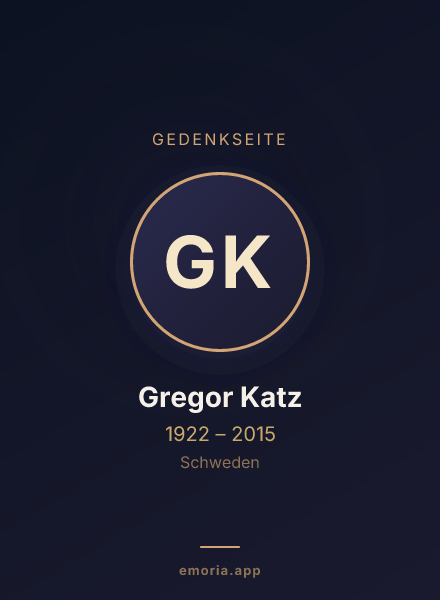 Gedenkportrait von Gregor Katz
