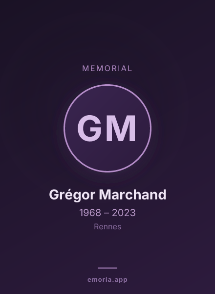 Memorial portrait of Grégor Marchand
