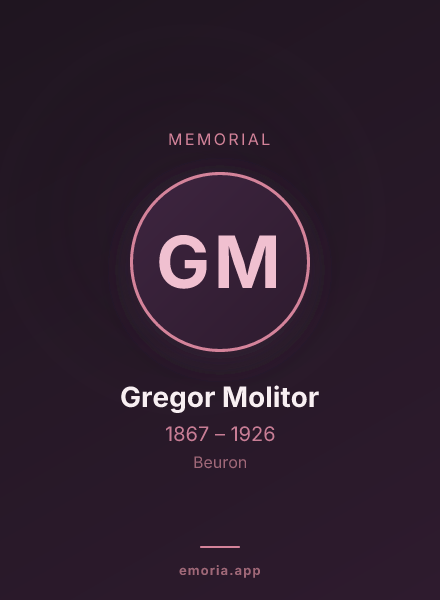 Memorial portrait of Gregor Molitor